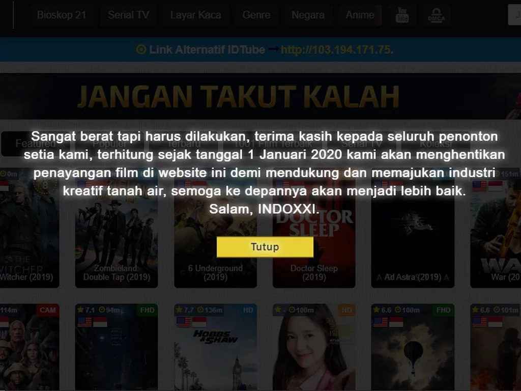 indoxxi tutup