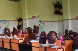murid sd panjat kelas